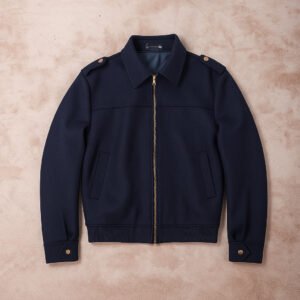 Veste zippé avec épaulette-Cosylaine-Marine